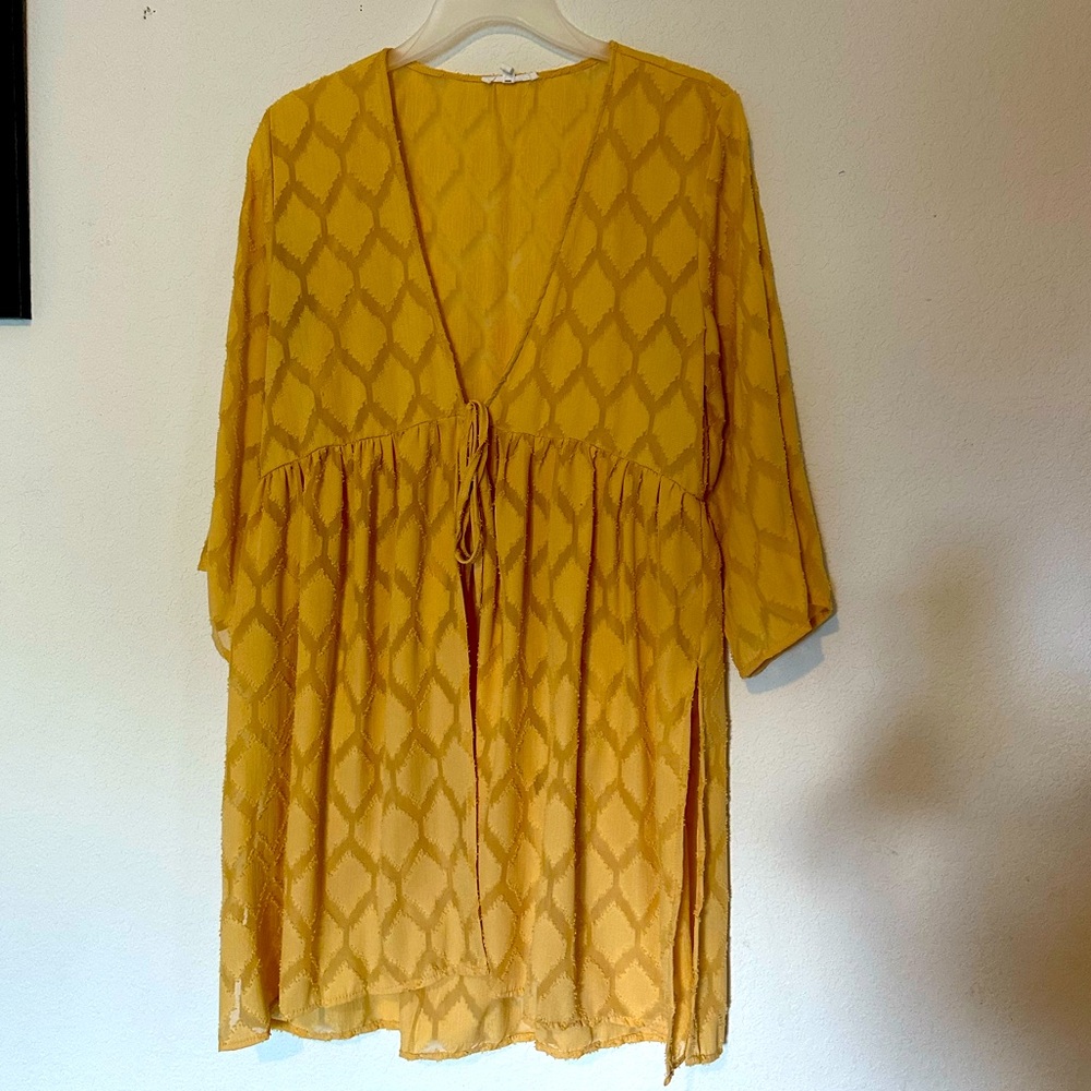 Sunflower Yellow Maurice’s Tie Front Kimono